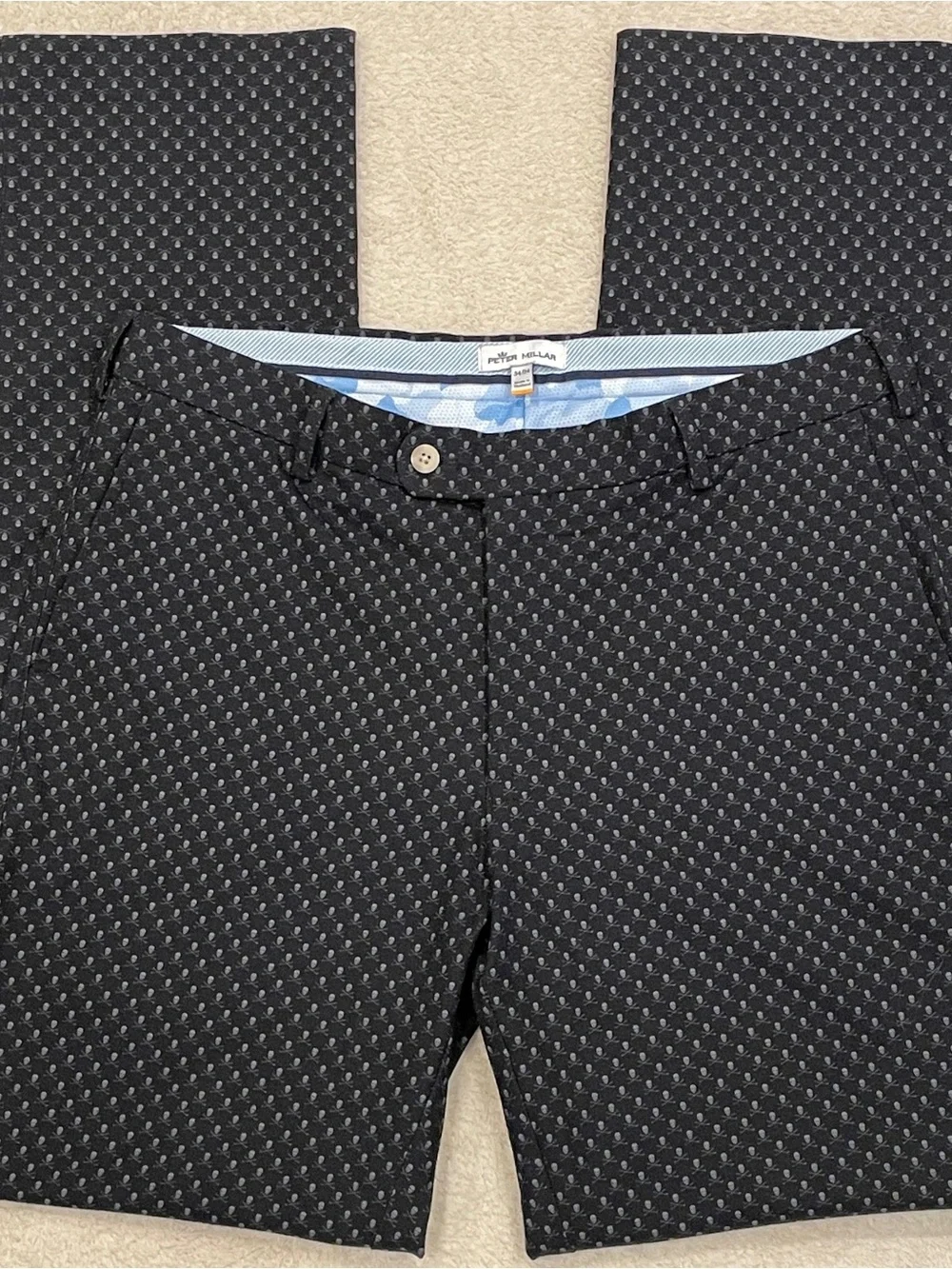 Peter Millar Golf Pants 34x34 Mens Crown Sport Carrboro Performance Skull Print